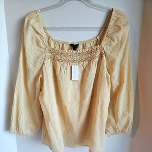 Banana Republic Peasant Top 3/4 sleeve sz L  RV$55